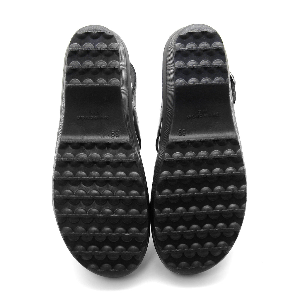 ស្បែកជើងនារី Pierre Cardin ស្បែកជើងកវែងនារី ស្បែកជើងកែងជើងរាបស្មើ ស្រួលពាក់ ផលិតពីស្បែកពិតប្រាកដ ពណ៌ Bronze Gold ទំហំ 21SS242 