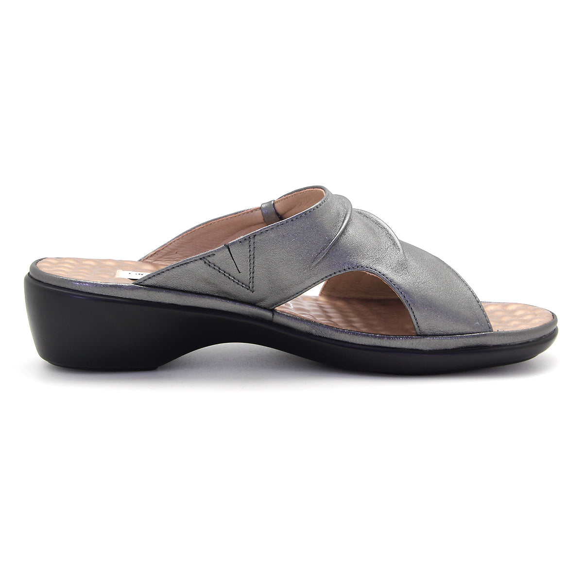ស្បែកជើងសុខភាពនារី Pierre Cardin ទន់ស្រួលពាក់ ផលិតពីស្បែកពិតប្រាកដ ប្រផេះ ម៉ូដែល 23SS294