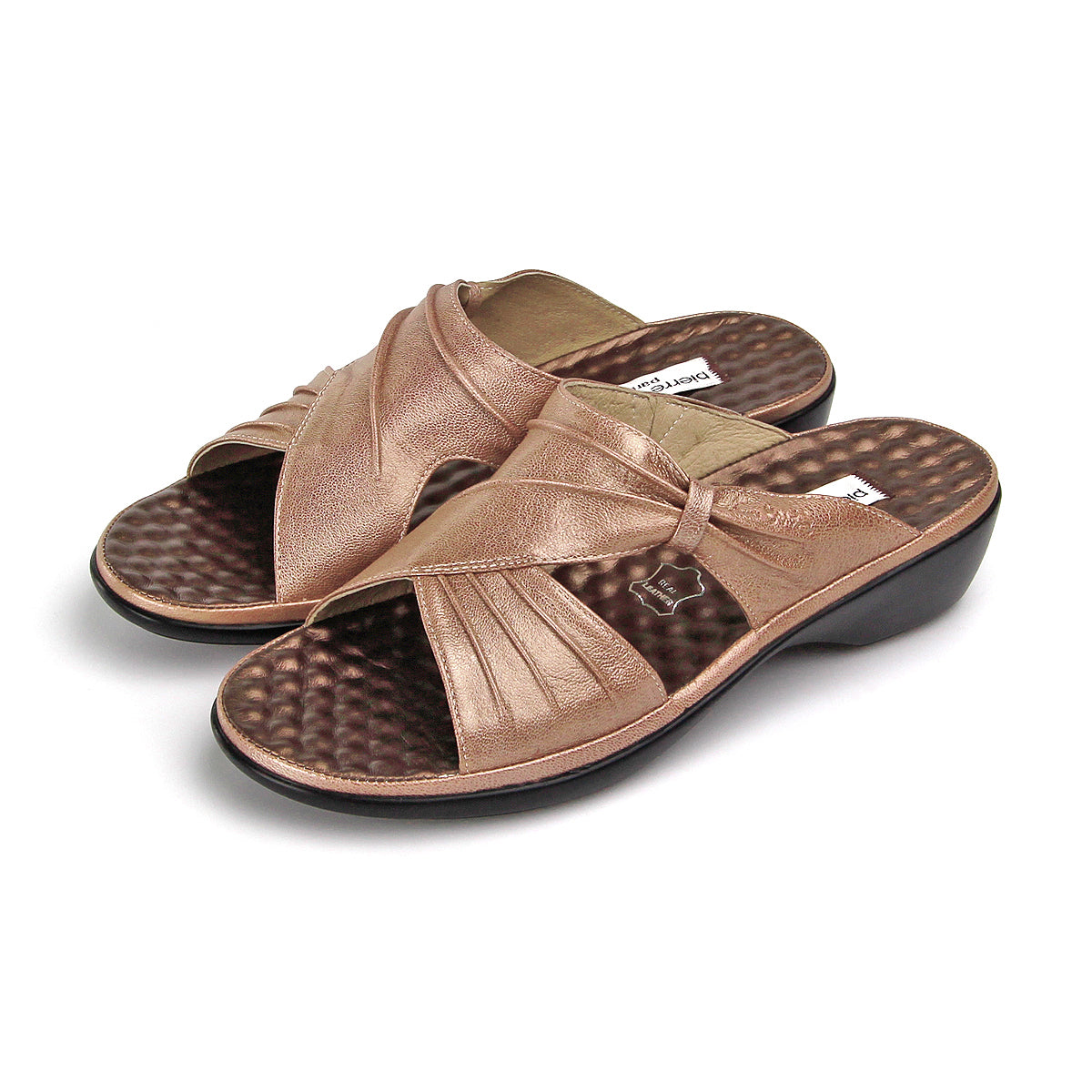 ស្បែកជើងសុខភាពនារី Pierre Cardin ទន់ស្រួលពាក់ ផលិតពីស្បែកពិតប្រាកដ ប្រផេះ ម៉ូដែល 23SS294