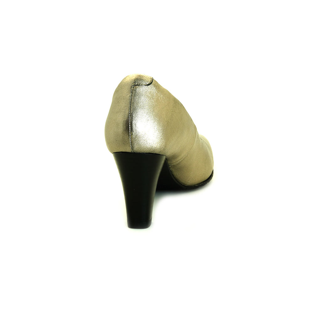 ស្បែកជើងកែងជើងនារី Pierre Cardin ទន់ស្រួលពាក់ ផលិតពីស្បែកសុទ្ធ សំរិទ្ធមាស ទំហំ 23WD314