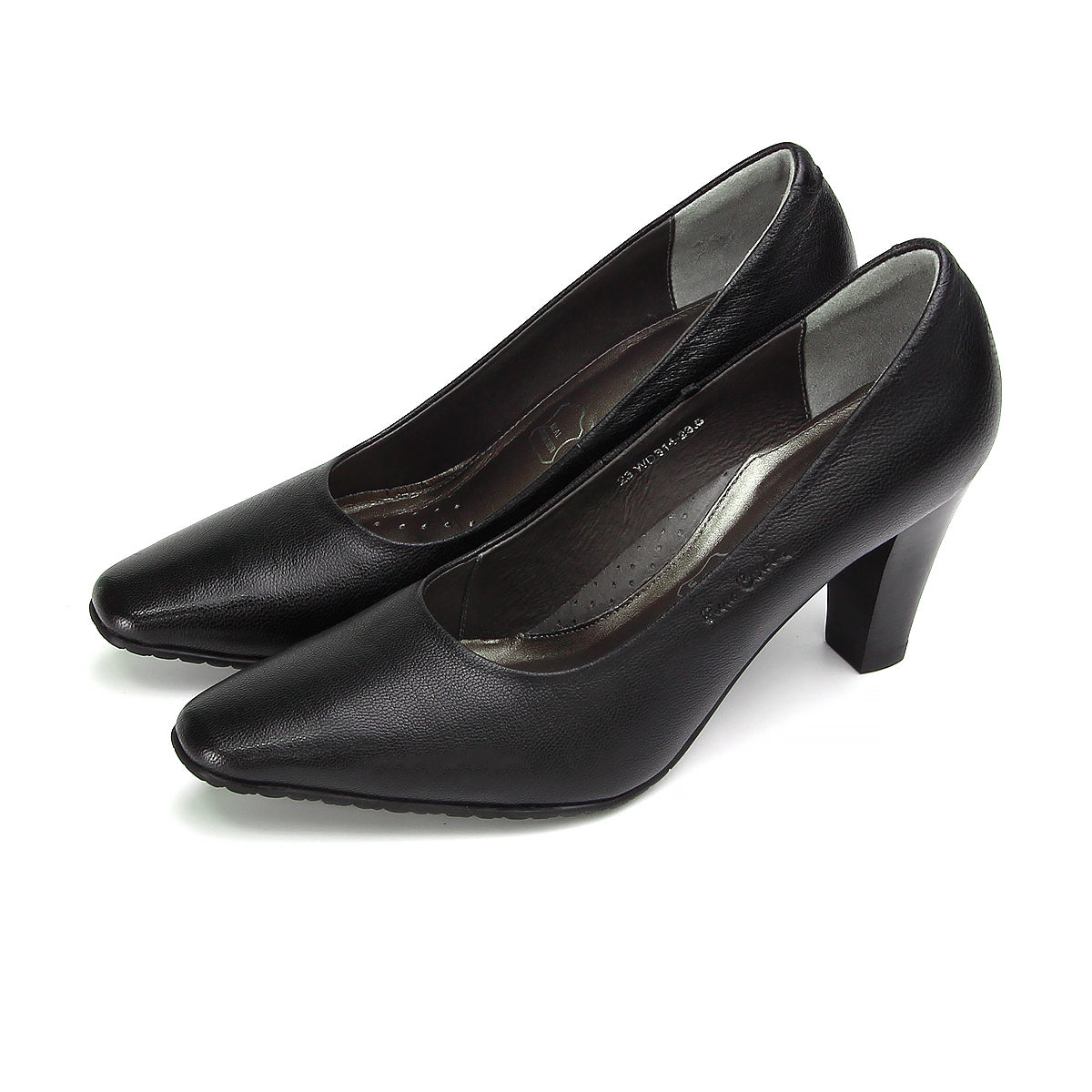 ស្បែកជើងកែងជើងនារី Pierre Cardin ទន់ស្រួលពាក់ ផលិតពីស្បែកសុទ្ធ សំរិទ្ធមាស ទំហំ 23WD314