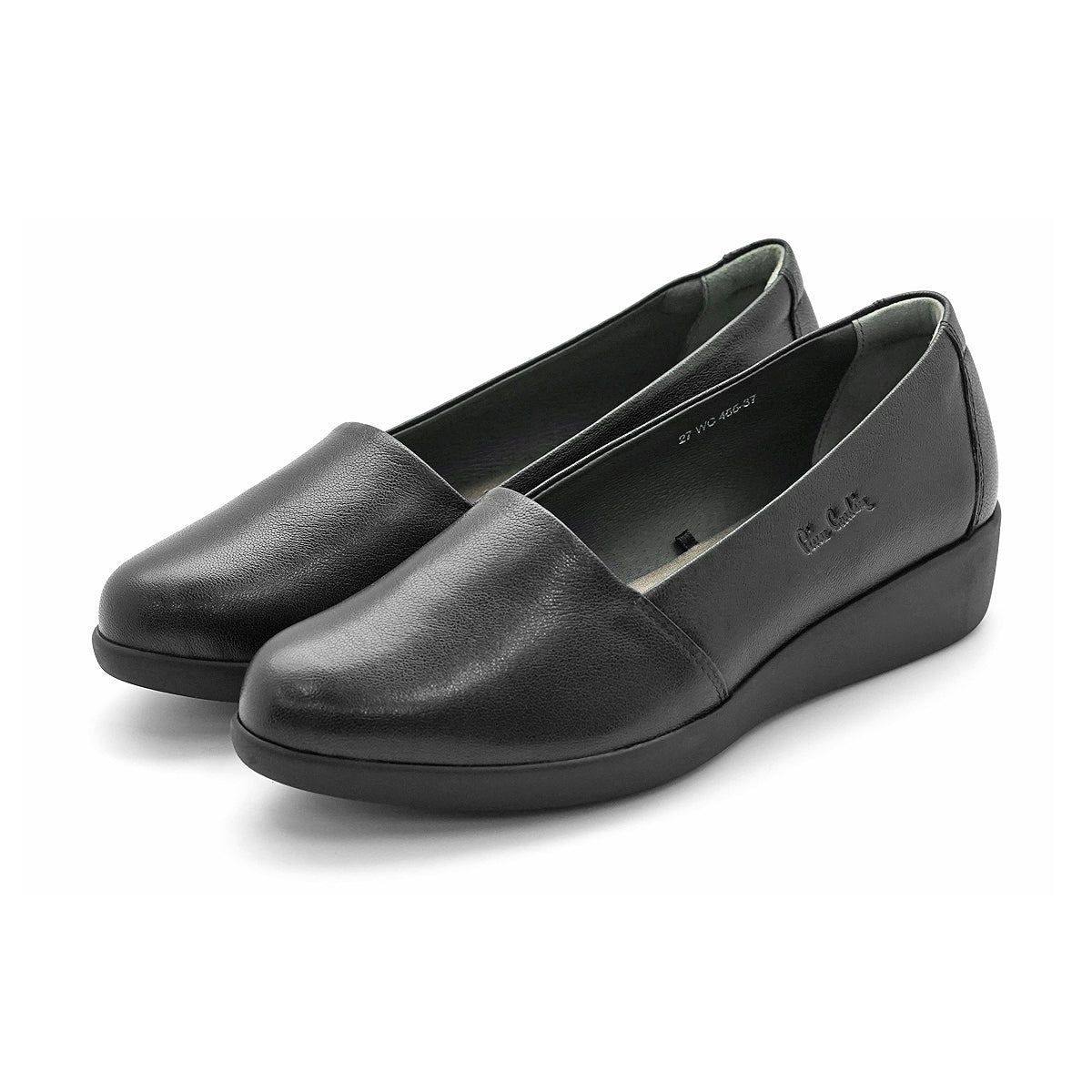 ស្បែកជើងសំប៉ែតនារី Pierre Cardin ទន់ស្រួលពាក់ ផលិតពីស្បែកសុទ្ធ ពណ៌ខ្មៅ ម៉ូដែល 27WC455