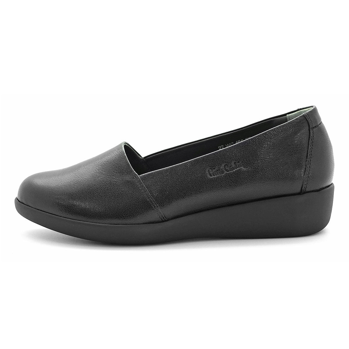 ស្បែកជើងសំប៉ែតនារី Pierre Cardin ទន់ស្រួលពាក់ ផលិតពីស្បែកសុទ្ធ ពណ៌ខ្មៅ ម៉ូដែល 27WC455