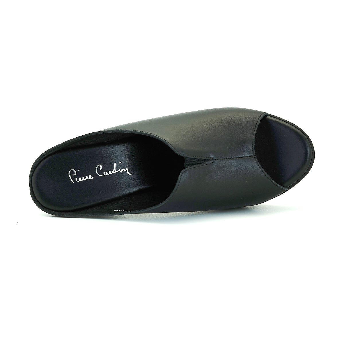 ស្បែកជើងនារី Pierre Cardin កែងជើងខ្ពស់ កែងជើងខ្ពស់ ទន់ស្រួលពាក់ ផលិតពីស្បែកពិតប្រាកដ ពណ៌សំរិទ្ធ ម៉ូដែល 31PS804 