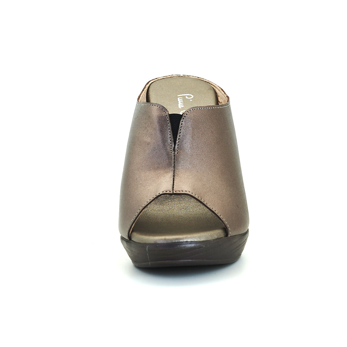 ស្បែកជើងនារី Pierre Cardin កែងជើងខ្ពស់ កែងជើងខ្ពស់ ទន់ស្រួលពាក់ ផលិតពីស្បែកពិតប្រាកដ ពណ៌សំរិទ្ធ ម៉ូដែល 31PS804 