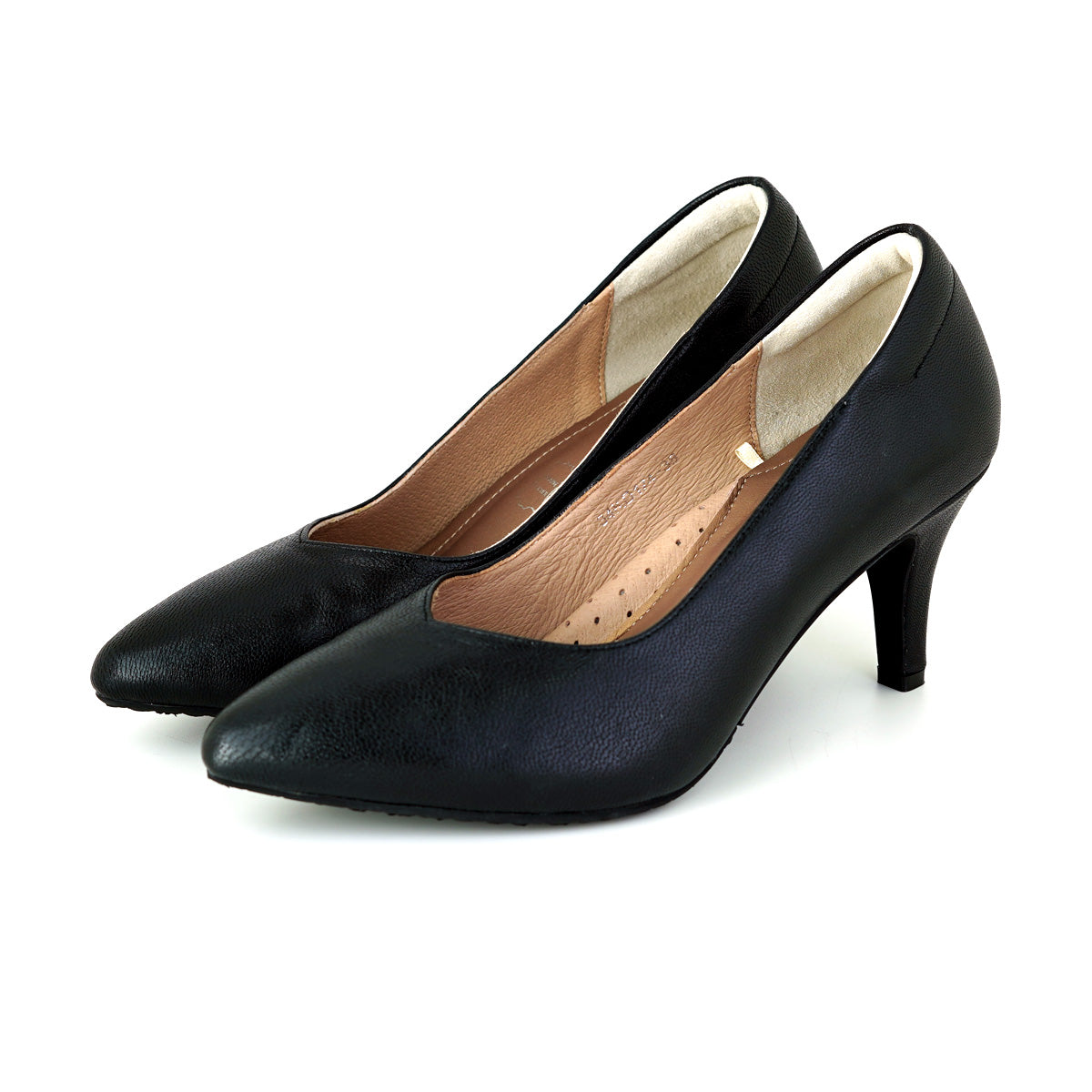 ស្បែកជើងនារី Pierre Cardin កែងជើងខ្ពស់បូមទឹក ទន់ស្រួលពាក់ ផលិតពីស្បែកសុទ្ធ ម៉ូដែល 34KD174 