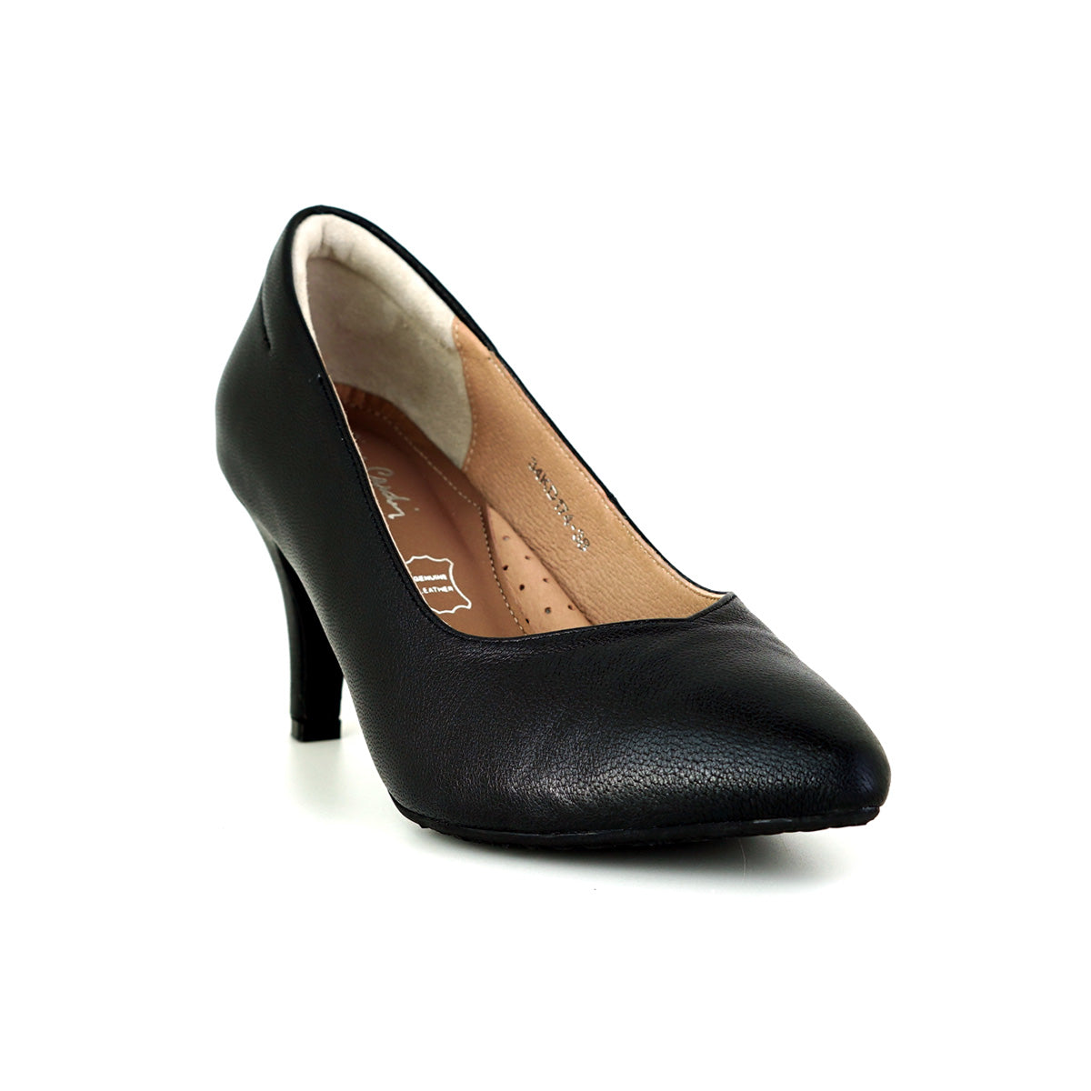 ស្បែកជើងនារី Pierre Cardin កែងជើងខ្ពស់បូមទឹក ទន់ស្រួលពាក់ ផលិតពីស្បែកសុទ្ធ ម៉ូដែល 34KD174 
