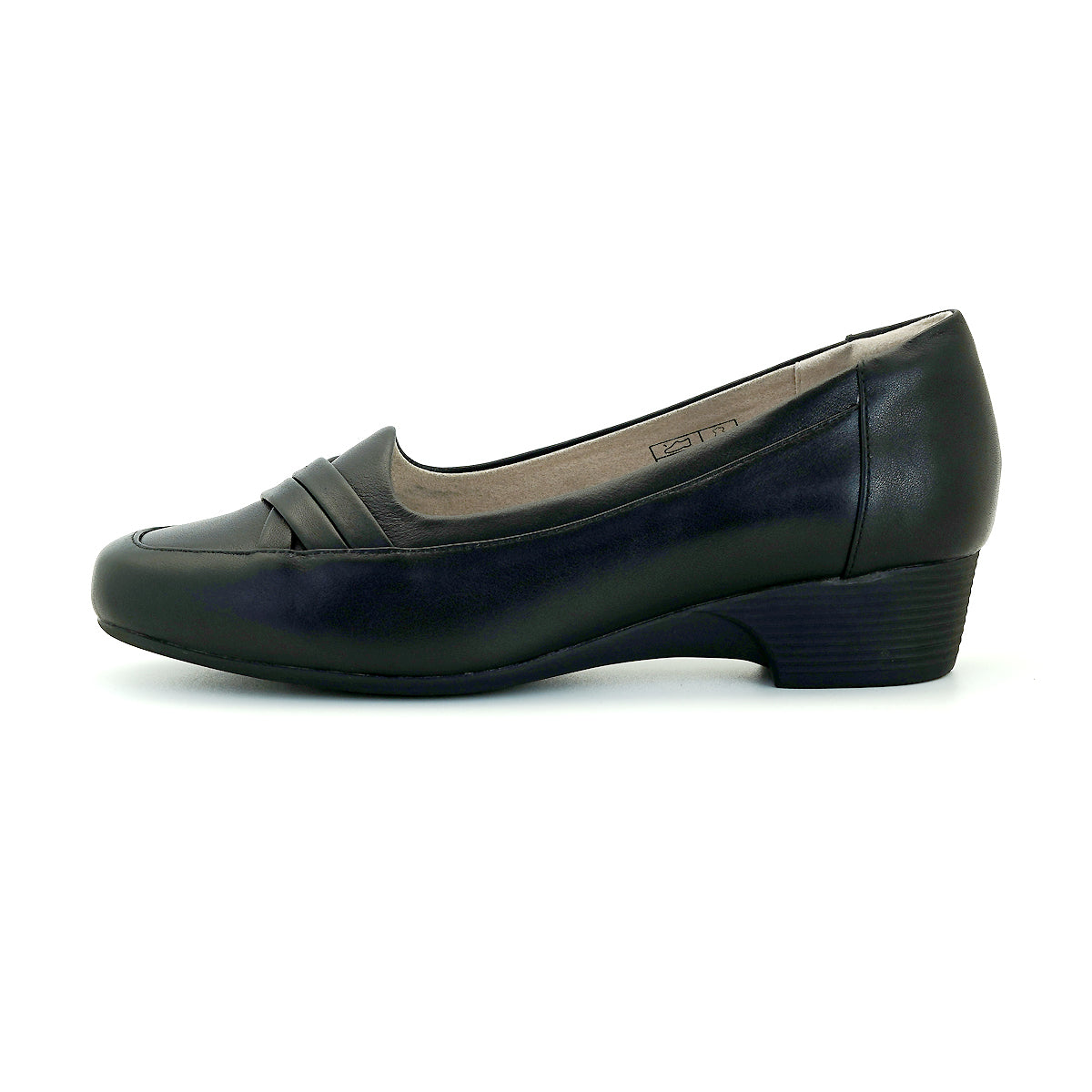 ស្បែកជើងនារី Pierre Cardin ស្បែកជើងសំប៉ែត ស្បែកជើងស្បែកទន់ស្រួលពាក់ ផលិតពីស្បែកសុទ្ធ ពណ៌ខ្មៅ ម៉ូដែល 53BC153 
