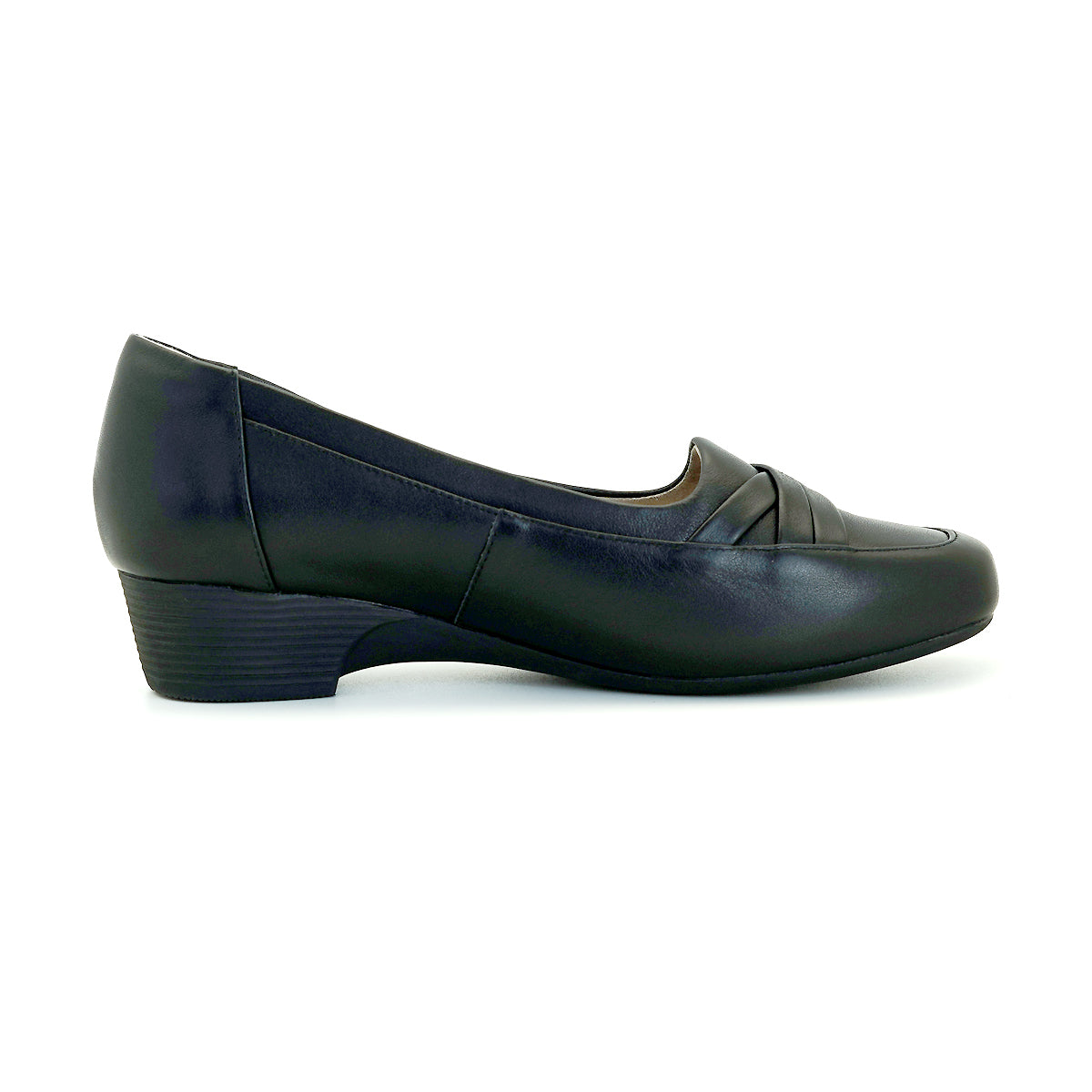 ស្បែកជើងនារី Pierre Cardin ស្បែកជើងសំប៉ែត ស្បែកជើងស្បែកទន់ស្រួលពាក់ ផលិតពីស្បែកសុទ្ធ ពណ៌ខ្មៅ ម៉ូដែល 53BC153 