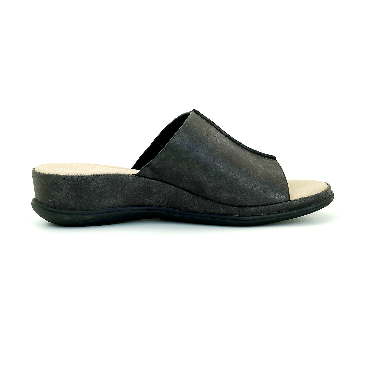 ស្បែកជើងនារី Pierre Cardin ស្បែកជើងប៉ាតាសុខភាព ទន់ស្រួលពាក់ ផលិតពីស្បែកសុទ្ធ ពណ៌ខៀវ ម៉ូដែល 53BS150 