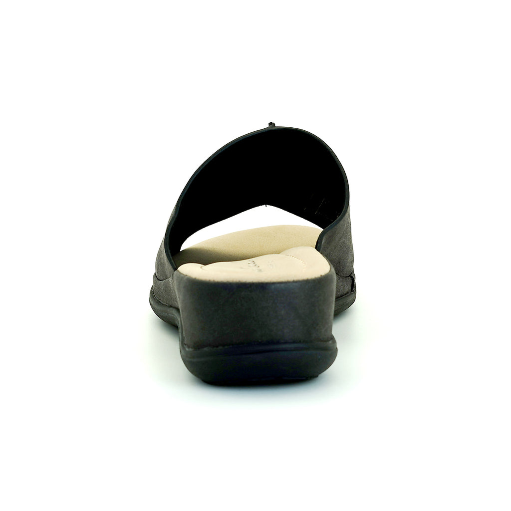 ស្បែកជើងនារី Pierre Cardin ស្បែកជើងប៉ាតាសុខភាព ទន់ស្រួលពាក់ ផលិតពីស្បែកសុទ្ធ ពណ៌ខៀវ ម៉ូដែល 53BS150 