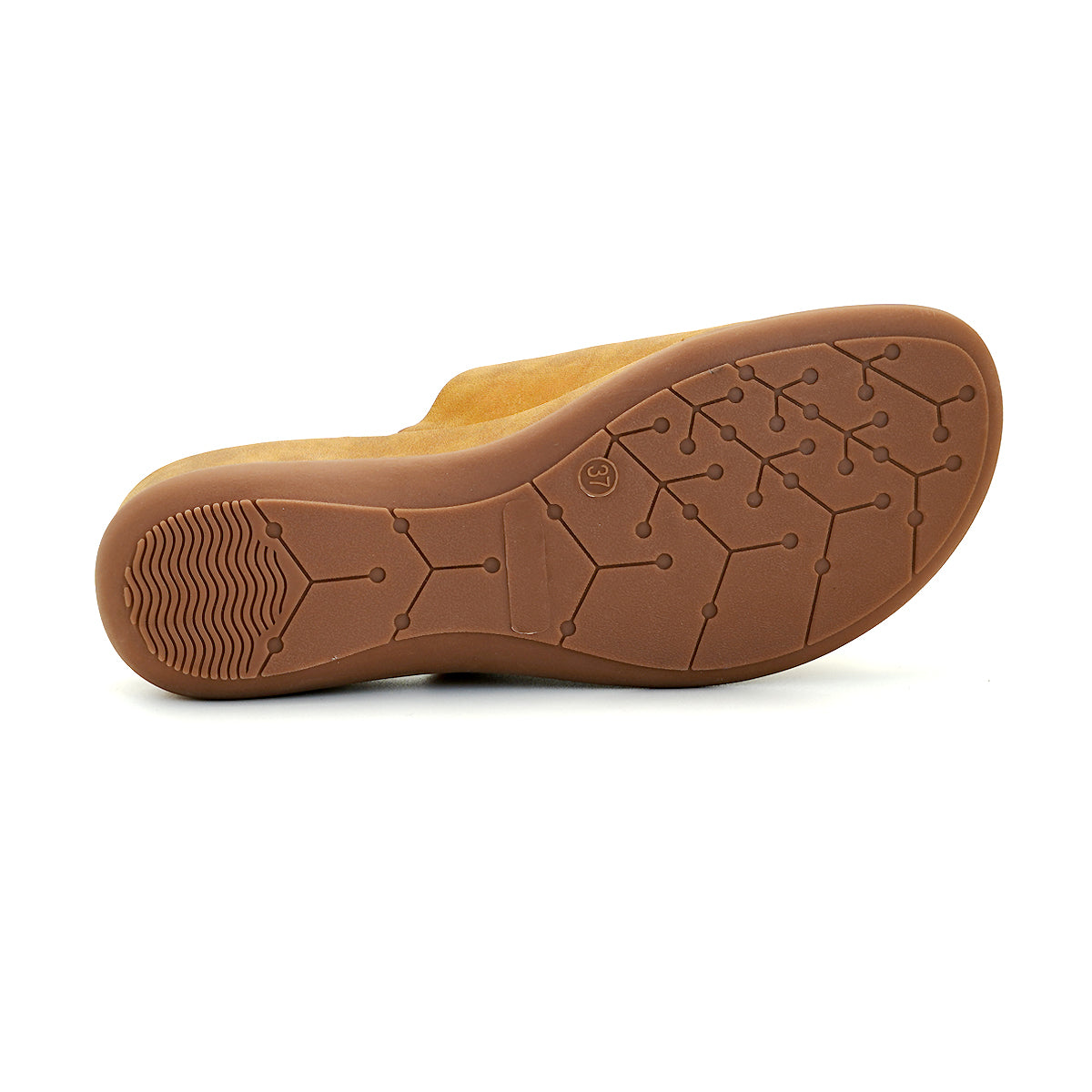 ស្បែកជើងនារី Pierre Cardin ស្បែកជើងប៉ាតាសុខភាព ទន់ស្រួលពាក់ ផលិតពីស្បែកសុទ្ធ ពណ៌ខៀវ ម៉ូដែល 53BS150 