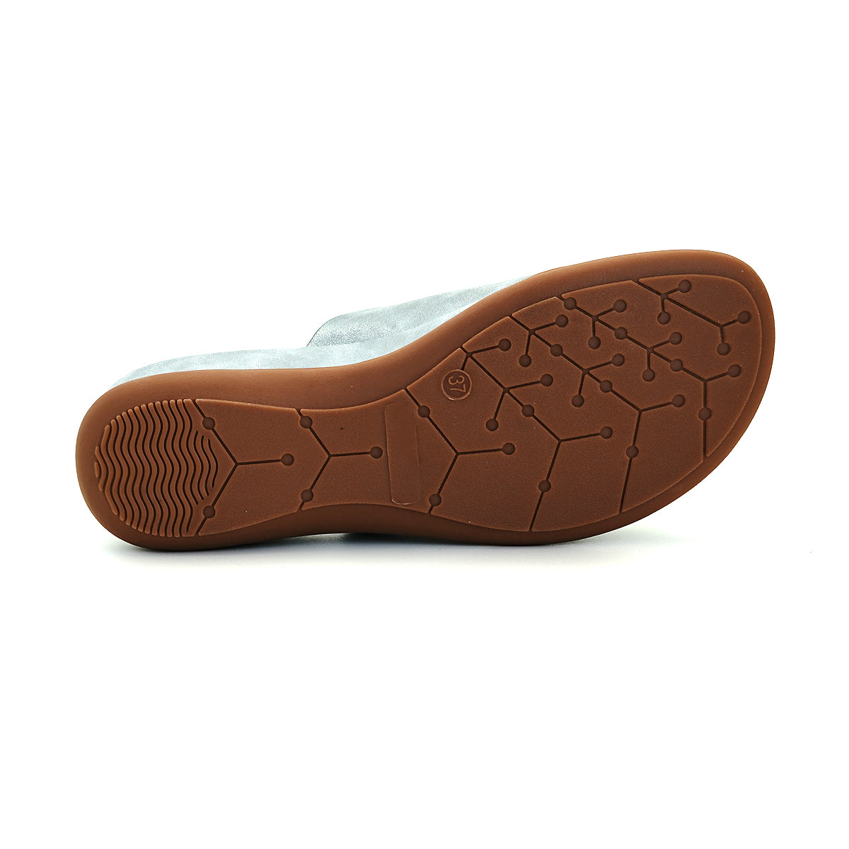ស្បែកជើងនារី Pierre Cardin ស្បែកជើងប៉ាតាសុខភាព ទន់ស្រួលពាក់ ផលិតពីស្បែកសុទ្ធ ពណ៌ខៀវ ម៉ូដែល 53BS150 