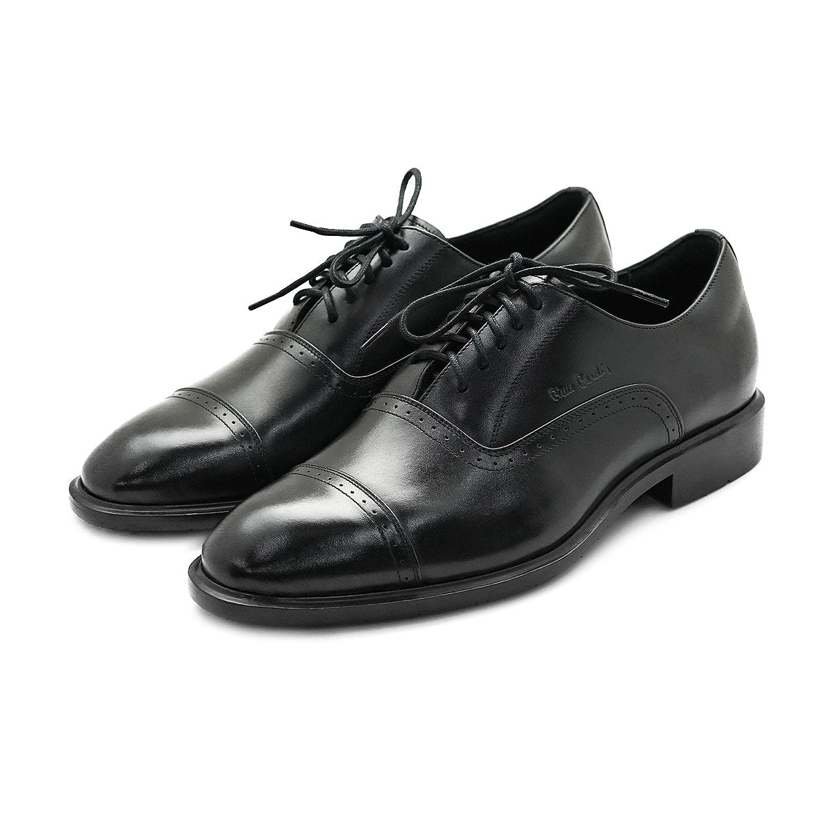 ស្បែកជើងបុរស Pierre Cardin ស្បែកជើងស្បែកក្រណាត់ ទន់ស្រួលពាក់ ផលិតពីស្បែកខ្មៅពិត ម៉ូដែល 80TD122 