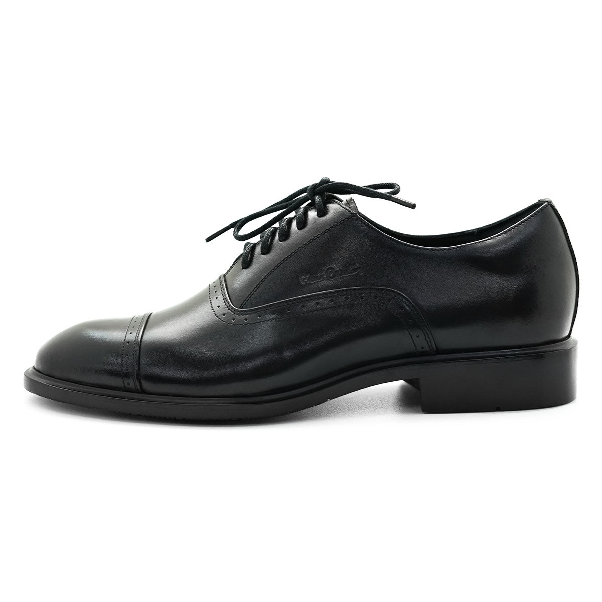 ស្បែកជើងបុរស Pierre Cardin ស្បែកជើងស្បែកក្រណាត់ ទន់ស្រួលពាក់ ផលិតពីស្បែកខ្មៅពិត ម៉ូដែល 80TD122 