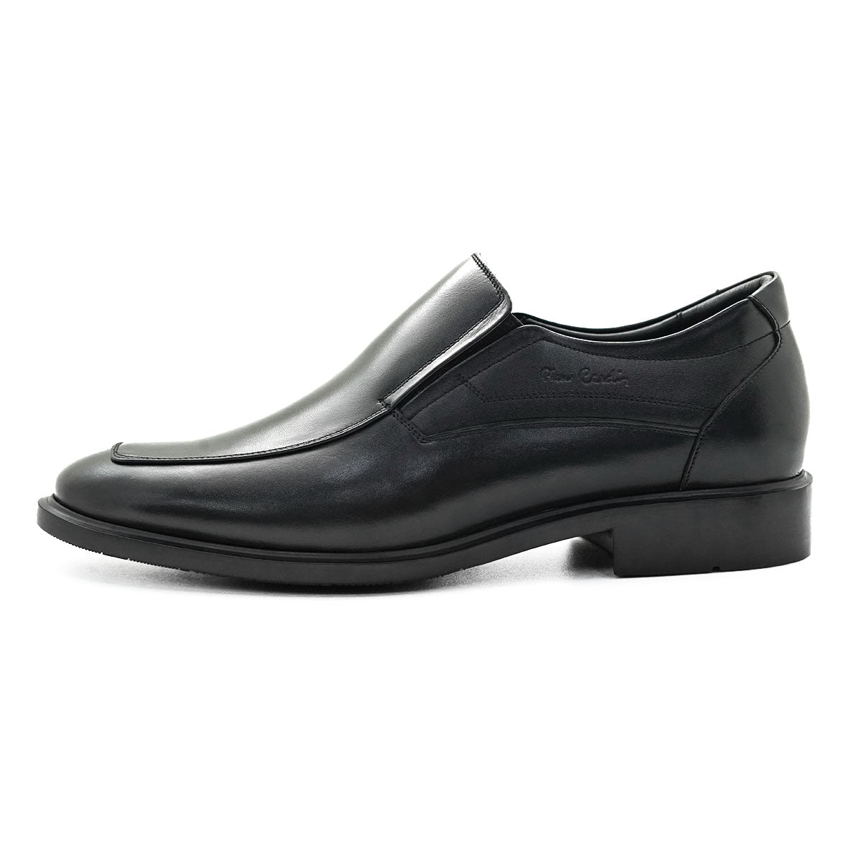 ស្បែកជើងបុរស Pierre Cardin ស្បែកជើងផ្លូវការ ទន់ស្រួលពាក់ ផលិតពីស្បែកសុទ្ធ ពណ៌ខ្មៅ ម៉ូដែល 80TD124 