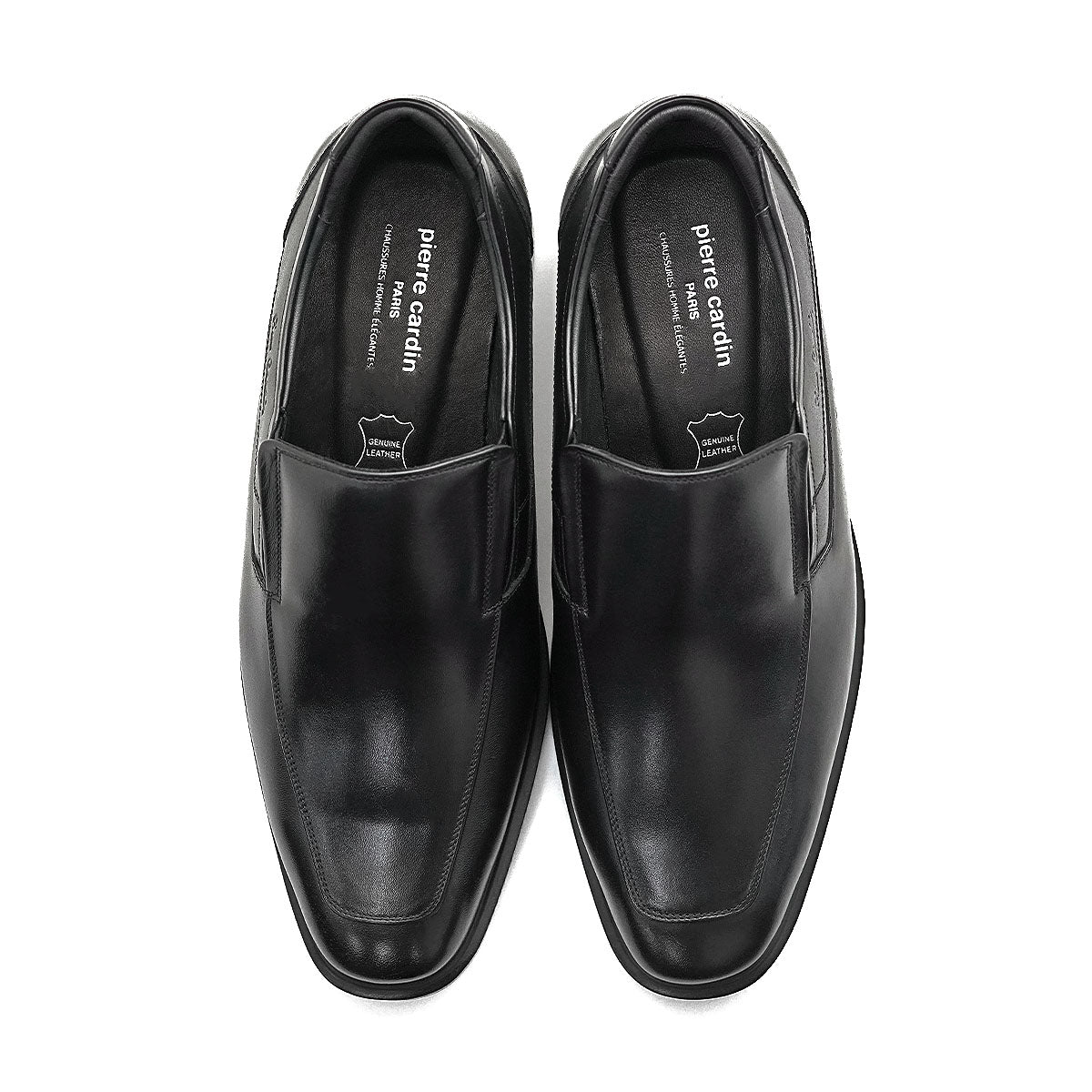 ស្បែកជើងបុរស Pierre Cardin ស្បែកជើងផ្លូវការ ទន់ស្រួលពាក់ ផលិតពីស្បែកសុទ្ធ ពណ៌ខ្មៅ ម៉ូដែល 80TD124 