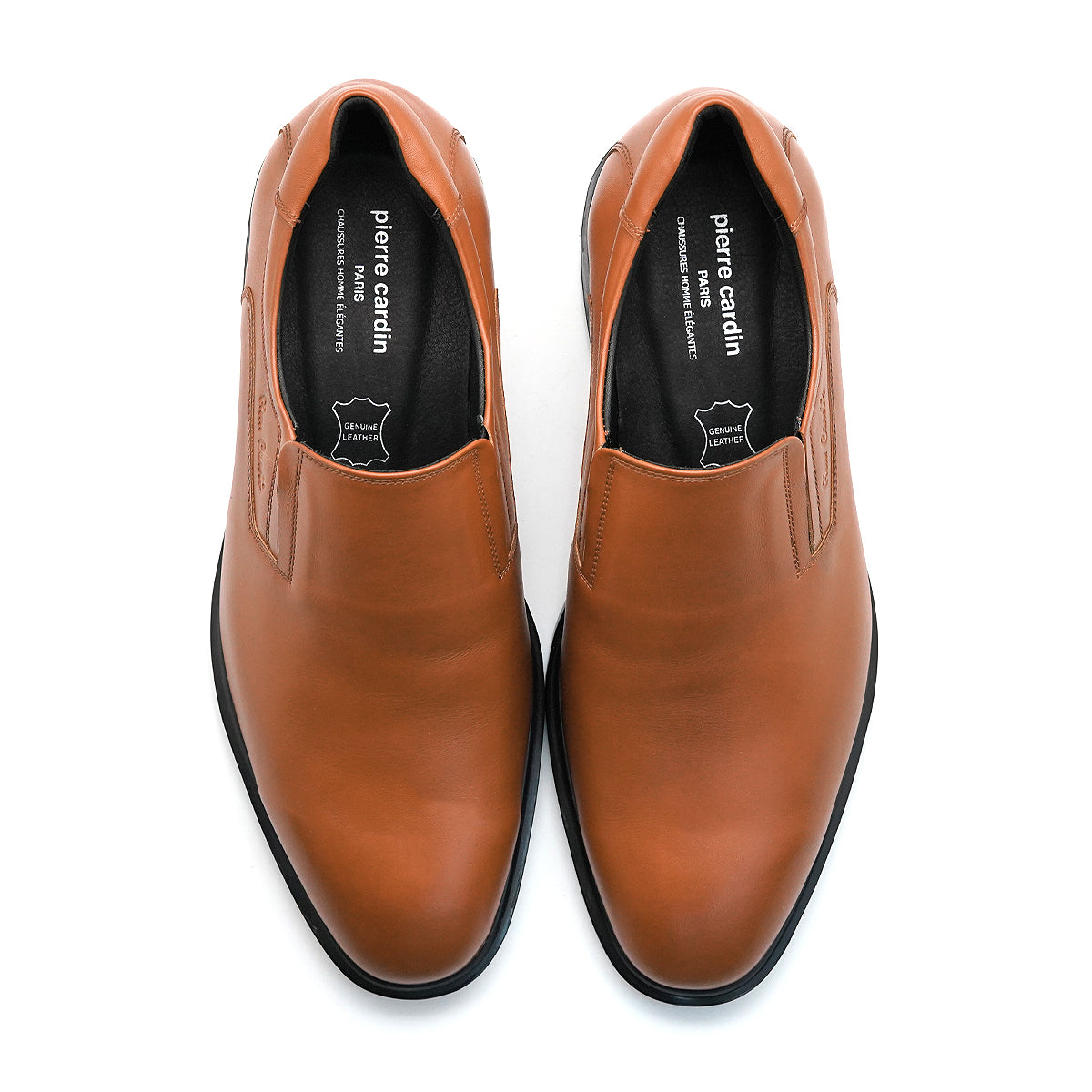 ស្បែកជើងបុរស Pierre Cardin ស្បែកជើងផ្លូវការ ទន់ស្រួលពាក់ ផលិតពីស្បែកសុទ្ធ ពណ៌ត្នោត ទំហំ 80TD127