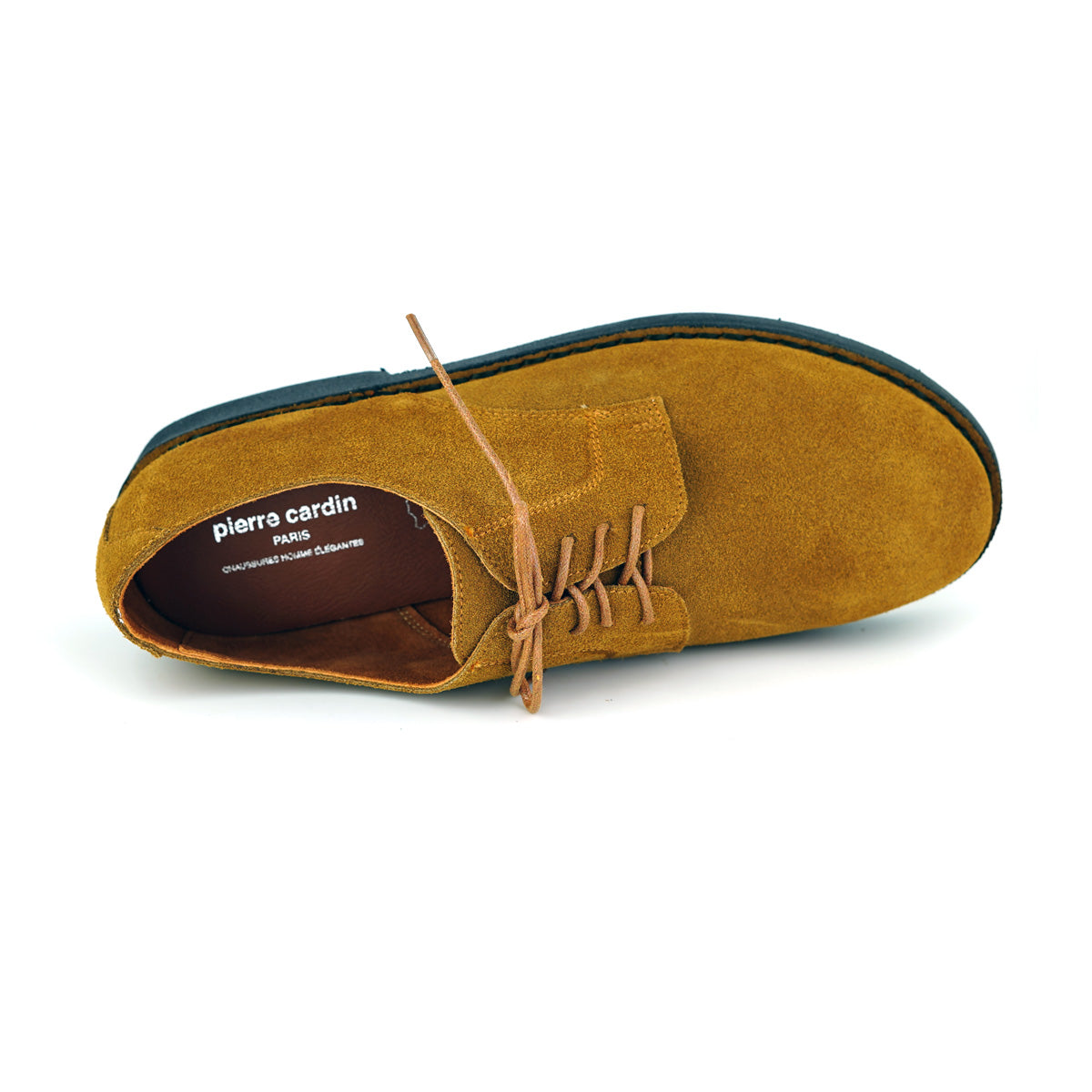 84JC168 ស្បែកជើង Pierre Cardin ស្បែកជើងធ្វើការ Pierre Cardin ស្បែកជើងបុរស ស្បែកពិតប្រាកដ ពណ៌ត្នោតខ្ចី 