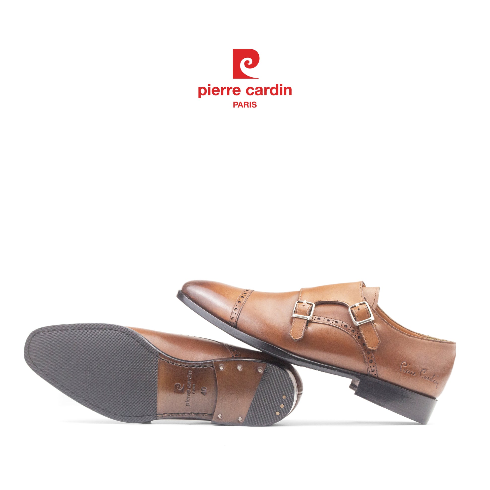 ស្បែកជើងស្បែកបុរស Pierre Cardin Premium Double Monkstrap - PCMFWLH 363